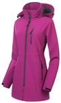 CREATMO US Women's Warm Utility Outdoor Jacket Lightweight Fleece Rain Jacket Snow Ski Jacket Purple S