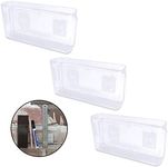 3 Pack Plastic Wall Folders, Acrylic Single Pocket Wall Mount File Holder, Clear Hanging Wall File Organizer for Office Home, 8.8” x 2.5” x 4.3”