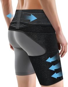 SOLOEVER Hip Brace for Women & Men, Sciatica Pain Relief Devices, Adjustable Compression Wrap Support for Arthritis, Pulled Thigh, Hip Fleхоr Strain, Groin Injury, Hamstring Pull (Black, Right)
