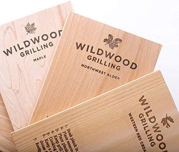 Wildwood Grilling Small Grilling Planks Sampler - 6-Flavor Variety Pack - Cedar, Alder, Cherry, Hickory, Maple, Red Oak - 5"x8"