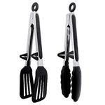 Kitchen Tongs 9 Inch Silicone Tongs Set of 2 Food Safe Silicone Cooking Tongs Non-Slip Locking BBQ Tongs Serving Tongs Salad Tongs with Stainless Steel Handle