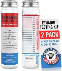 [2-Pack] Reusable Ethanol Testing Kit - Wide Mouth Fuel Test Bottle for E85 and Ethanol Levels - Fewer Spills and Clear Results in Minutes - Test Hundreds of Times - Two Ethanol Test Bottles Included