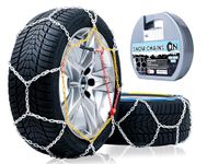 2 PCS Snow Chains for Car, SUV, Pickup and Truck, Compatible with Tire Width 205 215 225 235 245 255 265 275 285 MM (KN140)