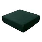 SYLC Sofa Seat Cushion Covers, Sofa Cushion Slipcovers Stretch Velvet, Couch Cushion Covers Replacement for Individual Cushion with Elastic Bands (Dark green,Large 1-Seater)