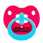 Battle Sports Binky Oxygen Football Mouthguard - Detachable Strap, Maximum Breathability, Works with Braces & No Boiling Required - Pink/Blue