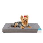 Petorrey Plush Memory Foam Orthopedic Dog Bed for Medium, Large Dogs with Cooling Gel, Washable Dog Crate Mat, Removable Cover & Waterproof Lining