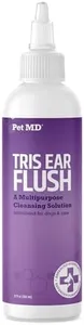 Pet MD Veterinary Tris Flush Cat & Dog Ear Cleaner - and Infection Treatment with Ketoconazole 12 oz