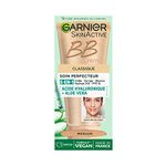 GARNIER Skin Active - BB Cream - All-in-1 Perfecting Care - Evens, Matifies & Hydrates - SPF 25 - Hyaluronic Acid & Aloe Vera - Vegan & Cruelty Free - Combination to Oily Skin - Medium Tint - 50 ml