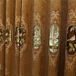 SLOW SOUL Set of 2 Panels Embroidered Birds 80% Blackout Curtains for Living Room Bedroom Dining Room Curtains & Drapes High-end Curtain with Grommet Top Brown Cloth 49W X 84 inch Length