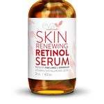 Retinol Serum 2.5% by Eva Naturals (60 ml, Double-Sized Bottle) - Best Anti-Aging Serum, Minimizes Wrinkles, Helps Prevent Sun Damage, and Fades Dark Spots - Vitamin A Retinol with Hyaluronic Acid