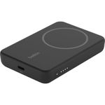 Belkin 5000mAh Magnetic Wireless Power Bank, Portable Charger Compatible with MagSafe, Battery Pack with 7.5W Output, 10W Input and Kickstand, Compatible with iPhone 16, 15, 14, 13, 12 Series - Black