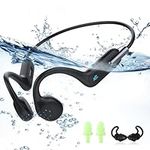 Bone Conduction Headphones Swimming Headphones, Waterproof Swimming Headphones Built-in 32GB MP3 Player & 8Hrs Playtime, Bluetooth 5.3 Wireless Open-Ear Sports Earbuds for Running, Cycling, Swimming