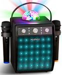 MASINGO Karaoke Machine for Adults & Kids with 2 Wireless Microphones - Portable Singing PA Speaker System Set w/Two Bluetooth Mics, Disco Ball Party Lights & TV Cable - Ostinato M7