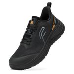 FitVille Extra Wide Fit Trainers for Men Lightweight Arch Support Road Running Shoes Athletic Sneakers Black