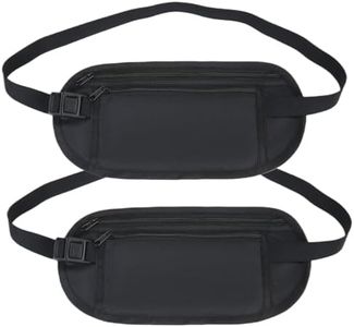 PLABBDPL Cintura Portasoldi Nascosta - Set da 2: Marsupio Antifurto da Viaggio Regolabile, Impermeabile per Cellulare, Passaporto e Contanti, Borsa Sportiva in Nero,