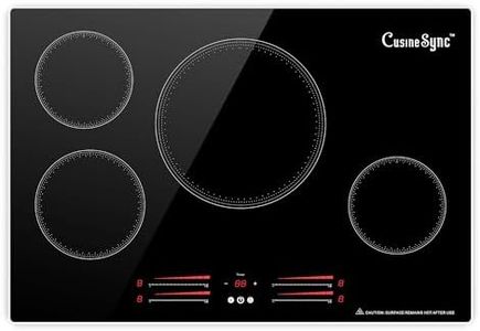 Cusinesync 30 Inch Induction Cooktop, 4 Burner Electric Cooktop with 9 Power Levels, Touch Control, Timer, Child Lock and Residual Heat Warning, 7100W, 220-240V for Hard Wire