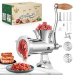 Huanyu Meat Grinder Manual Stainless Steel - Heavy Duty, Sausage Tubes, Table Clamp, Meat Grinders for Home Use, for Chicken, Beef, Small Bones, Chili HZ-8