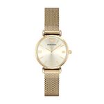 Emporio Armani Stainless Steel Analog Brown Dial Women's Watch-Ar1957, Band Color:Gold