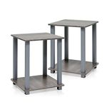 Furinno 12127GYW/GY Simplistic End Table, French Oak Grey, Set of 2