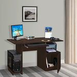 DELITE KOM Glide Engineered Wood Computer Table/Wall Mounted Shelf Desk for Adult/Kids Use in Home/Office (Flowery Wenge