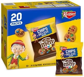 Keebler On-the-Go Rainbow Chips Deluxe Cookies | Individually Wrapped, Mini Chocolate Chip Keebler Cookies with Real M&M's | Rainbow Mini Cookies, Travel Snacks | 20 Cookie Bags, 20 oz Box