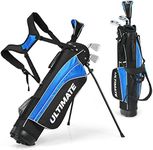 Costway Junior Complete Golf Club Set for Age 8 to 10, Includes 3# Fairway Wood, 7# & 9# Irons, Putter, Head Cover, Golf Stand Bag, Perfect for Children, Kids, Boys & Girls