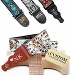 Personalized Guitar Strap White Vin