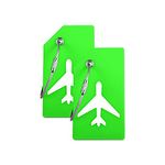 Silicone Luggage Tag with Name ID Card Perfect to Quickly Spot Luggage Suitcase by Ovener (Green 2 Pack Tags)