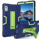 DOMAVER Case for Lenovo Tab M9 9.0 inch 2023 (TB-310FU) Kickstand Heavy Duty Shockproof Soft Silicone and PC Hard Full-Body Rugged Drop Protection Tablet Case - Navy Blue/Green