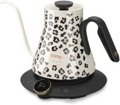 Cocinare Color-changing Collection Oat Leopard Gooseneck Electric Kettle, ±0.5℉ Precise Temperature Control for Pour-Over Coffee & Tea, Quick Heating 1500W, Stainless Steel Interior, 0.9L
