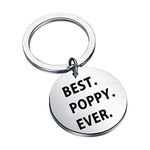 CHOORO Papa Gift Best Poppy Ever Keychain Poppy Gift Grandpa Gift Grandfather Gift, Grey, 3.0