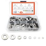 Flat Washer, Assorted Metal Washers, Washers Stainless Steel, Round Seal Washer Spacer, Sealing Gasket Washers Kit for Home, Automotive, Shop, Factories Repair - M2 M2.5 M3 M4 M5 M6 M8 M10/360 Pcs