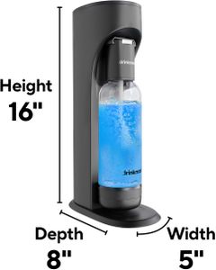 Drinkmate OmniFizz Sparkling Water & Soda Maker – 2 CO2 Cylinders, Matte Black