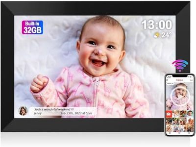TEKXDD 15.6 Inch Digital Photo Frame, 32 GB Smart WiFi Cloud Digital Picture Frame with 1280x800 HD IPS LCD Touch Screen Display, Auto-Rotate, Share Photos and Videos via App