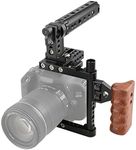 CAMVATE DSLR Camera Cage Top Handle Wood Grip Compatible for Sony Panasonnic - 1175