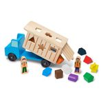 Melissa & Doug Shape-Sorting Wooden Dump Truck Toy With 9 Colorful Shapes and 2 Play Figures | Wooden Vehicle Toys, Shape Sorter Toys For Toddlers Ages 2+