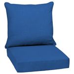 Arden Selections Outdoor Deep Seat Set, 24 x 24, Rain-Proof, Fade Resistant, Deep Seat Bottom and Back Cushion 24 x 24, Cobalt Blue Texture