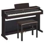 Yamaha Arius, Console Digital Weighted 88-Key Graded Hammer 3 Action, CFX Concert Grand Piano Sound, Includes Bench, Dark Rosewood (YDP165R)