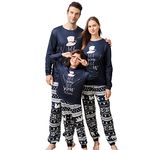 Matching Christmas Pajamas Set for Family, Funny Holiday Cute Let It Snow Print Tops and Plaid Pants Xmas Sleepwear Pjs Set, Women, Small