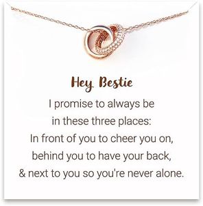 STORYJEWELLERY Best Friend Necklace, Friendship Necklace for Women, Gift for Friends Female, Friendship Gifts for Women Friends, Bestie Bff Sisters Gifts for Women, S925 Plated with 18K Rose Gold