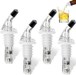 SuproBarware Automatic Measured Bottle Pourer - Quick Shot Spirit Measure Pourer Drinks Wine Cocktail Dispenser Home Bar Tools (4 pack ringless)