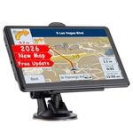 GPS Navigation for Car, Latest 2026 Map 7 inch Touch Screen Car GPS, Voice Turn Direction Guidance, Support Speed and Red Light Warning, Pre-Installed North America Lifetime map Free Update