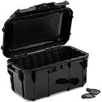 Evergreen 58 Waterproof Dry Box Protective Case - Travel Safe/Mil Spec/USA Made - for Cameras, Lenses, Phones, Pistols, First Aid, Boating, Water Sports, Tacklebox, Ammo Can, Deck Boxes (Black)