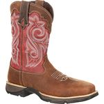 Lady Rebel Work™ by Durango® Women's Waterproof Composite Toe Western Work Boot, Briar Brown and Rusty Red, 11