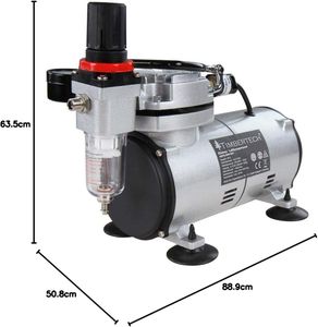 Timbertech Airbrush Kit with Compressor – Portable Painting Set