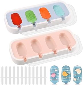 WMKGG 1.2 oz Mini Popsicle Silicone Molds for Kids, 2 PCS Classic Homemade Ice Pop Molds With Sticks and Lid, Stackable Ice Cream Molds