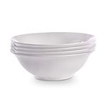 White Serving Bowls - Set of 4 | Serving Dishes | Pasta Bowls | Italian Dinnerware | Porcelain Tableware | For Ramens, Salads, Soups and Noodles | M&W