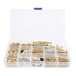 Electric Guitar Screws Kit Gold Guitar Hardware Kit, Gold Guitar Screw Kit Multiple Sizes Guitar Metal Repair Tool Kit with Screws, Washers and Spring Repair Fasteners (Gold)