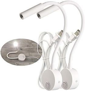 Corded Bedside Reading Wall Light Sconces Lamp 3W Easy Install AC85-265V(White Body, 2pcs Pure White 6000K)
