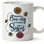 MUGFFINS Sister Mug - in English - Thanks for Beeing Amazing - Funny Gift - Ceramic 11oz Mug